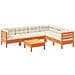 Set Divani Giardino 7 pz con Cuscini Marrone Cera Massello Pino - Foto miniatura 1