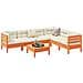Set Divani Giardino 7 pz con Cuscini Marrone Cera Massello Pino - Foto miniatura 2