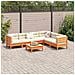 Set Divani Giardino 7 pz con Cuscini Marrone Cera Massello Pino - Foto miniatura 3