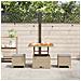 Set da pranzo giardino 3 pezzi con cuscini Beige Poly Rattan Acacia - Foto miniatura 4
