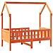 Giroletto Casetta Bambini Marrone Cera 70x140 cm Massello Pino - Foto miniatura 6