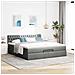Struttura Letto Pouf con Materasso 160x200 cm in Tessuto - Foto miniatura 3