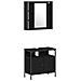 Set di Mobili da Bagno in 4 Pezzi in Legno Ingegnerizzato Nero Rovere - Foto miniatura 6