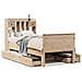 Letto Libreria senza Materasso 90x190 cm Legno Massello Pino - Foto miniatura 1