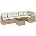 Set Divano da Giardino con cuscino 7 pcs Marrone Poly Rattan - Foto miniatura 1