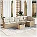 Set Divano da Giardino con cuscino 7 pcs Marrone Poly Rattan - Foto miniatura 2