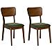 Set Di 2 Sedie Da Pranzo Minier Legno Verde /marrone Scuro - Foto miniatura 2