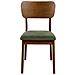 Set Di 2 Sedie Da Pranzo Minier Legno Verde /marrone Scuro - Foto miniatura 4
