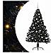 Albero di Natale artificiale con luci integrate Nero 150 cm PVC - Foto miniatura 1