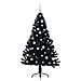 Albero di Natale artificiale con luci integrate Nero 150 cm PVC - Foto miniatura 4