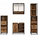 Set di mobili per il bagno con cassetto 4 pcs Legno vecchio - Foto miniatura 9