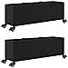 Fioriere da Giardino con Ruote 2pz Nere 107x32x38 cm Polyrattan - Foto miniatura 1