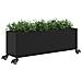 Fioriere da Giardino con Ruote 2pz Nere 107x32x38 cm Polyrattan - Foto miniatura 4