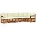Set divani 6 pcs Naturale e Crema Legno di Acacia Massello - Foto miniatura 1