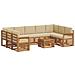 Set divani 10 pcs Naturale e Beige Legno di Acacia Massello - Foto miniatura 1