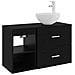 Set di mobili per il bagno 2 pcs Rovere Nero - Foto miniatura 1