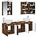 Set di Armadi da Bagno 5 pcs Rovere Fumo Legno ingegnerizzato - Foto miniatura 3