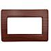 1 Placca Muro 3 Posti Moduli Legno Radica Compatibile Tipo Bticino Matix - Foto miniatura 1