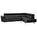 Divano Angolare Moderno In Pelle Sintetica Nera Norrea - Foto miniatura 8