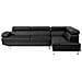 Divano Angolare Moderno In Pelle Sintetica Nera Norrea - Foto miniatura 1