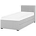 Letto Singolo Con Letto Estraibile In Tessuto Grigio Chiaro 90x200 Cm Marmande - Foto miniatura 10