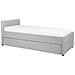 Letto Singolo Con Letto Estraibile In Tessuto Grigio Chiaro 90x200 Cm Marmande - Foto miniatura 12