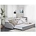Letto Singolo Con Letto Estraibile In Tessuto Grigio Chiaro 90x200 Cm Marmande - Foto miniatura 13