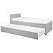 Letto Singolo Con Letto Estraibile In Tessuto Grigio Chiaro 90x200 Cm Marmande - Foto miniatura 5