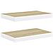 Scaffali A Parete 2 Pz Rovere E Bianco 50x23x3,8 Cm In Mdf - Foto miniatura 2