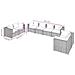 Set Divani Da Giardino 8 Pz Con Cuscini In Polyrattan Marrone - Foto miniatura 8