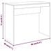 Scrivania Rovere Fumo 90x40x72 cm in Legno Multistrato - Foto miniatura 5