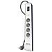 Multipresa Sovratensione 4 Prese / 2 Porte Usb-a Cavo 2 M Robusto, Bianco / Grigio - Foto miniatura 8