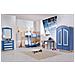 Cameretta Da Letto A Castello Legno Massello Colore Blu - Foto miniatura 1