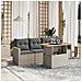 Set Divano Da Giardino 5 Pz Con Cuscini Grigio In Polyrattan - Foto miniatura 3