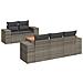 Set Divano da Giardino 6 pz con Cuscini Grigio in Polyrattan - Foto miniatura 1