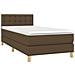 Letto a Molle Materasso e LED Marrone Scuro 80x200cm in Tessuto - Foto miniatura 2
