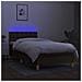 Letto a Molle Materasso e LED Marrone Scuro 80x200cm in Tessuto - Foto miniatura 8