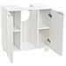 Mobile Bagno Sotto Lavabo Con 2 Ante Ondulate In Legno Laccato Mdf Da 15 Mm Per Lavabo Sospeso.l60xp30xh60 Cm (bianco) - Foto miniatura 1