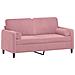 Divano A 2 Posti Con Cuscini Rosa 140 Cm In Velluto - Foto miniatura 2