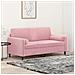 Divano A 2 Posti Con Cuscini Rosa 140 Cm In Velluto - Foto miniatura 8