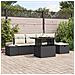 Set divani giardino 6 pezzi con cuscini Nero Polirattan - Foto miniatura 2