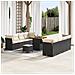 Set Divano da Giardino 11 Pezzi con Cuscini Nero Polyrattan Acacia,  Set di Pranzo da Giardino 3 Pezzi con Cuscini Nero Polyrattan Acacia - Foto miniatura 2