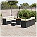Set Divano da Giardino 11 Pezzi con Cuscini Nero Polyrattan Acacia,  Set di Pranzo da Giardino 3 Pezzi con Cuscini Nero Polyrattan Acacia - Foto miniatura 3