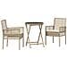 Set da giardino 3 pezzi  con cuscini color beige in polyrattan - Foto miniatura 1