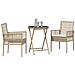 Set da giardino 3 pezzi  con cuscini color beige in polyrattan - Foto miniatura 3