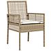 Set da giardino 3 pezzi  con cuscini color beige in polyrattan - Foto miniatura 6
