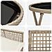 Set da giardino 3 pezzi  con cuscini color beige in polyrattan - Foto miniatura 9
