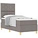 Letto con Rete e Materasso Tortora 80x200 cm Tessuto - Foto miniatura 1