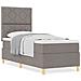 Letto con Rete e Materasso Tortora 80x200 cm Tessuto - Foto miniatura 4