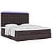 Struttura Letto Pouf con Materasso 160x200 cm in Tessuto - Foto miniatura 6